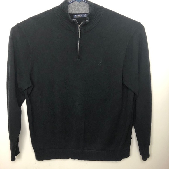 Nautica men’s black knit sweater Half zip XL - Picture 1 of 7